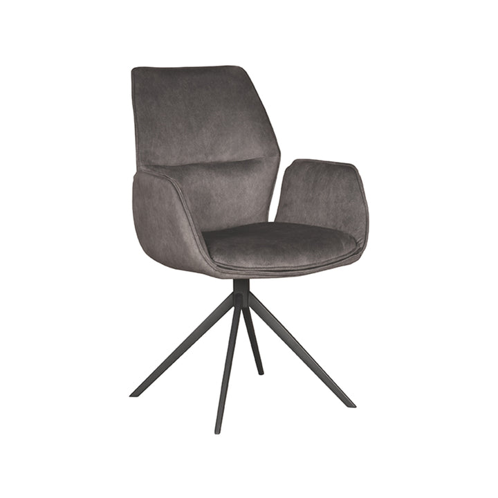Eetkamerstoel Aura - Antraciet - Cosmo - Zwart Onderstel - {{ product.type }} - Kas20