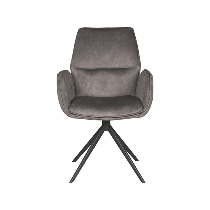 Eetkamerstoel Aura - Antraciet - Cosmo - Zwart Onderstel - {{ product.type }} - Kas20
