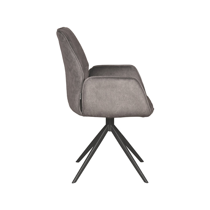 Eetkamerstoel Aura - Antraciet - Cosmo - Zwart Onderstel - {{ product.type }} - Kas20