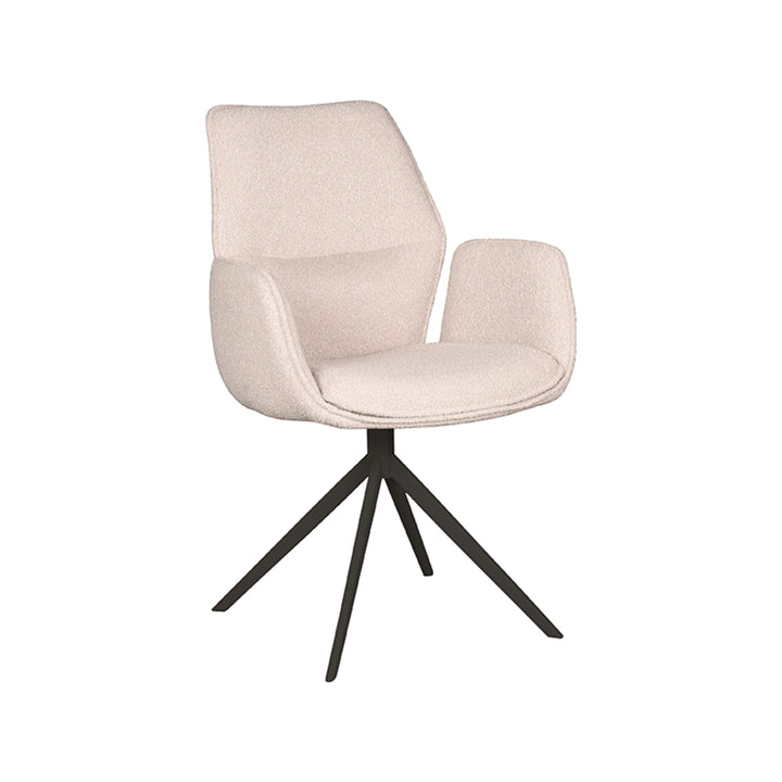 Eetkamerstoel Aura - Naturel - Boucle - Zwart Onderstel - {{ product.type }} - Kas20