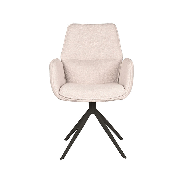 Eetkamerstoel Aura - Naturel - Boucle - Zwart Onderstel - {{ product.type }} - Kas20
