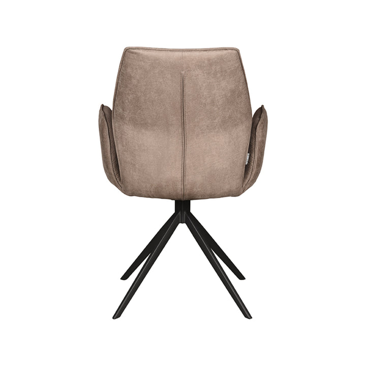 Eetkamerstoel Aura - Taupe - Micro Suede - Zwart Onderstel - {{ product.type }} - Kas20