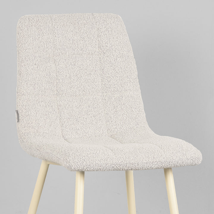 Eetkamerstoel Nikos - Wit - Boucle (set van 4) - {{ product.type }} - Kas20