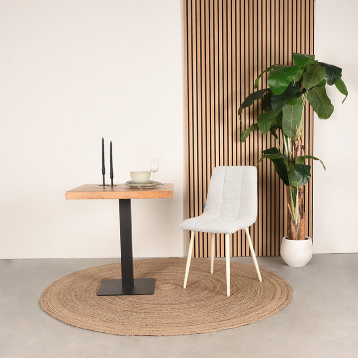 Eetkamerstoel Nikos - Wit - Boucle (set van 4) - {{ product.type }} - Kas20