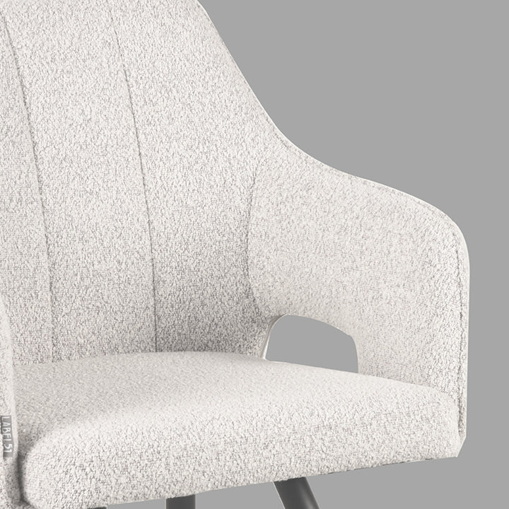 Eetkamerstoel Nikolas - Wit - Boucle - {{ product.type }} - Kas20