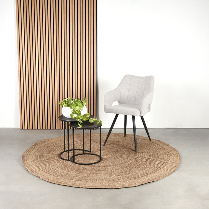 Eetkamerstoel Nikolas - Wit - Boucle - {{ product.type }} - Kas20