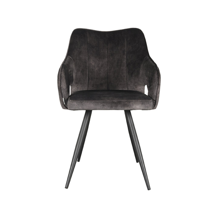 Eetkamerstoel Nikolas - Antraciet - Velours - {{ product.type }} - Kas20