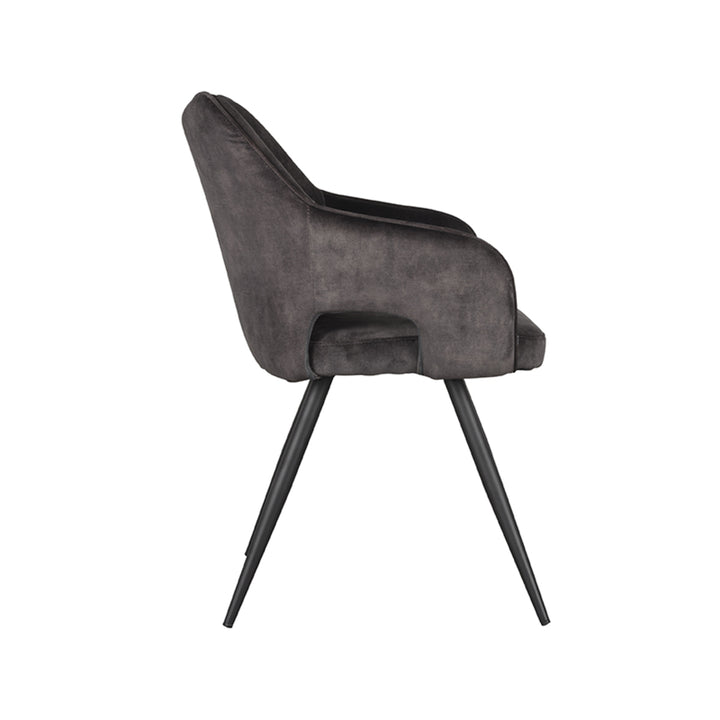 Eetkamerstoel Nikolas - Antraciet - Velours - {{ product.type }} - Kas20