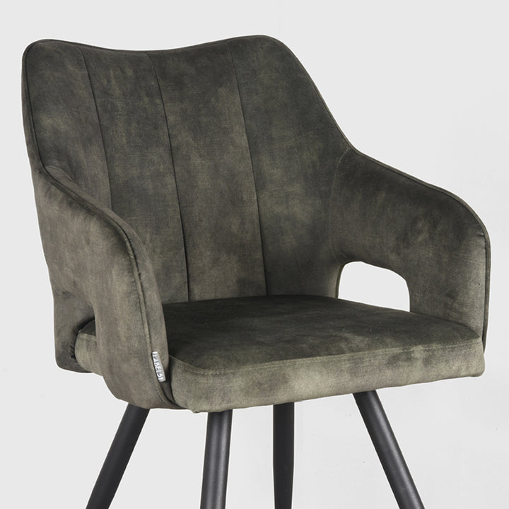 Eetkamerstoel Nikolas - Hunter - Velours - {{ product.type }} - Kas20