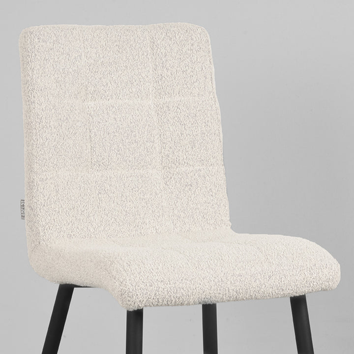 Eetkamerstoel Sebastian - Wit - Boucle (set van 4) - {{ product.type }} - Kas20