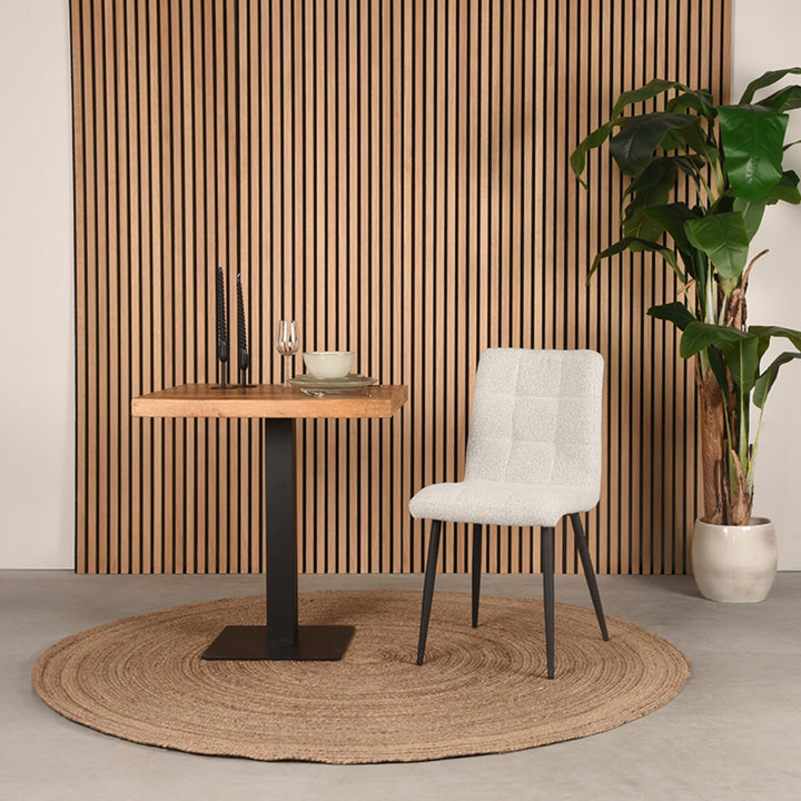 Eetkamerstoel Sebastian - Wit - Boucle (set van 4) - {{ product.type }} - Kas20