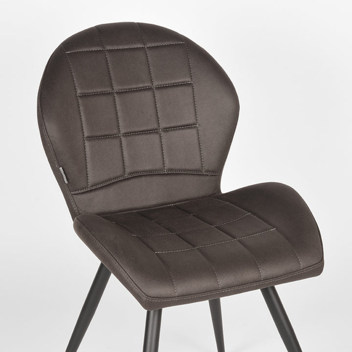 Eetkamerstoel Santino - Antraciet - Microfiber (set van 2) - {{ product.type }} - Kas20