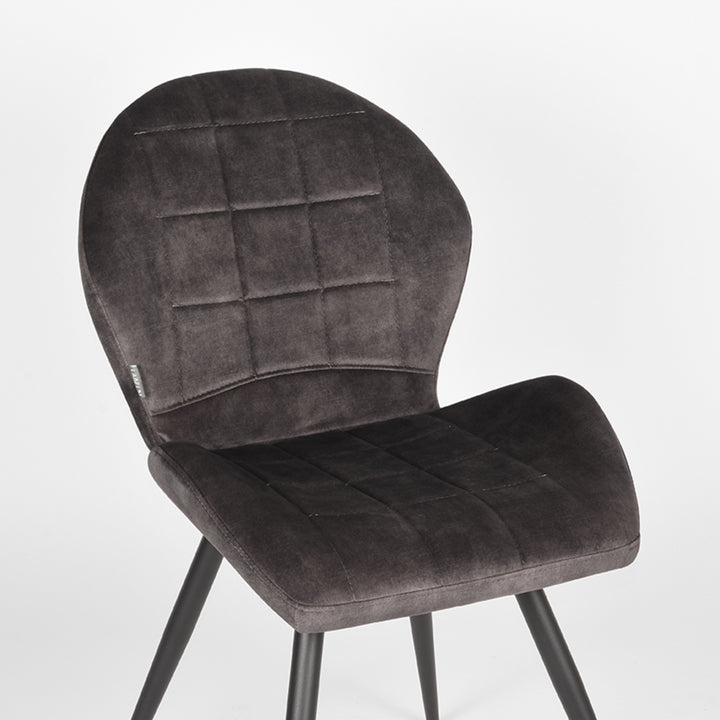 Eetkamerstoel Santino - Antraciet - Velours (set van 2) - {{ product.type }} - Kas20