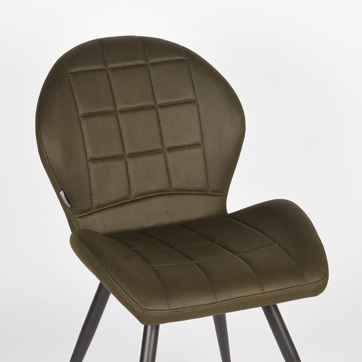 Eetkamerstoel Santino - Army green - Microfiber (set van 2) - {{ product.type }} - Kas20