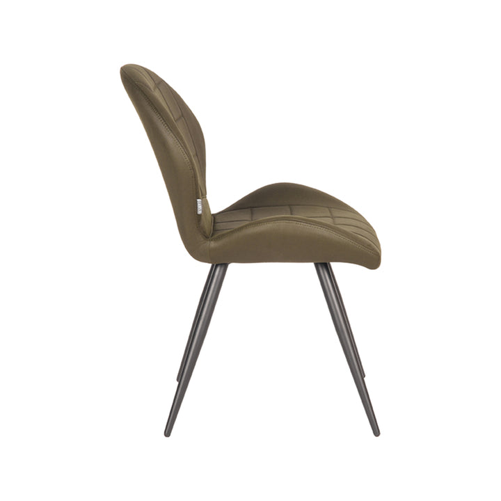 Eetkamerstoel Santino - Army green - Microfiber (set van 2) - {{ product.type }} - Kas20