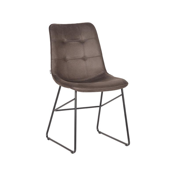 Eetkamerstoel Elan - Antraciet - Microfiber - Black Frame (set van 2) - {{ product.type }} - Kas20