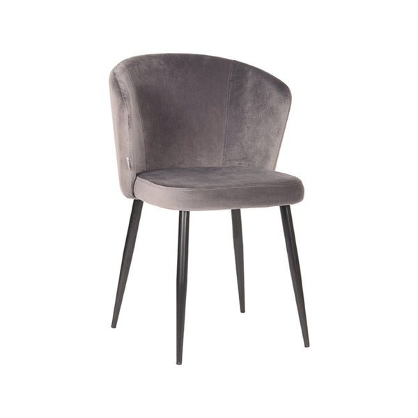 Eetkamerstoel Winston - Grijs - Fluweel (set van 2) - {{ product.type }} - Kas20