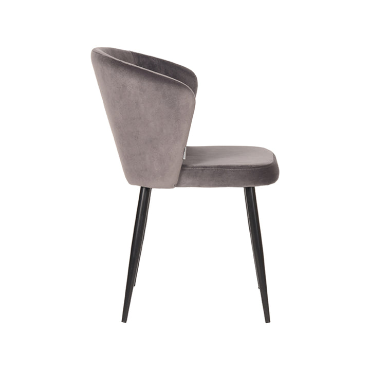 Eetkamerstoel Winston - Grijs - Fluweel (set van 2) - {{ product.type }} - Kas20