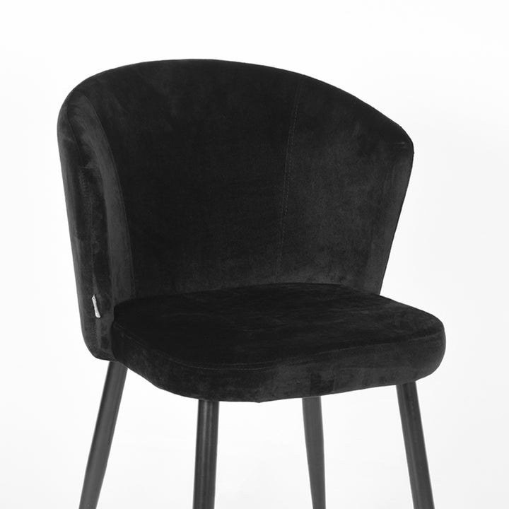 Eetkamerstoel Winston - Zwart - Fluweel (set van 2) - {{ product.type }} - Kas20