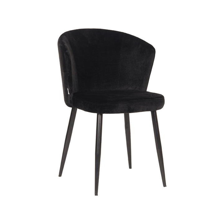 Eetkamerstoel Winston - Zwart - Fluweel (set van 2) - {{ product.type }} - Kas20