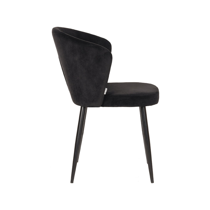Eetkamerstoel Winston - Zwart - Fluweel (set van 2) - {{ product.type }} - Kas20