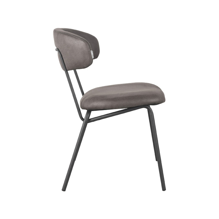 Eetkamerstoel Zephyr - Antraciet - Microfiber (set van 2) - {{ product.type }} - Kas20