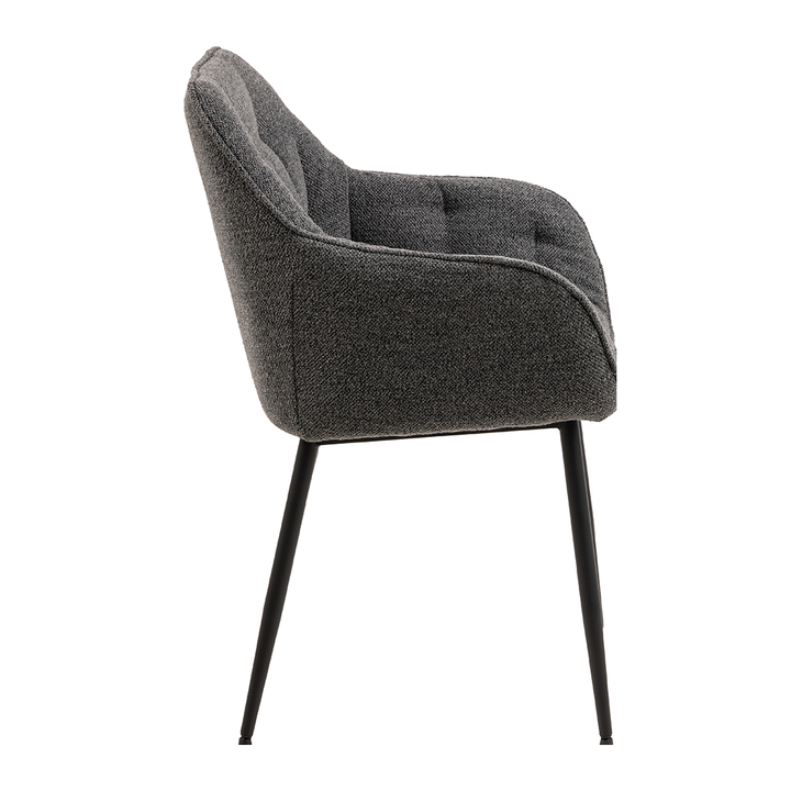 Eetkamerstoel Estee - Monza Dark Grey - Vast onderstel - {{ product.type }} - Kas20