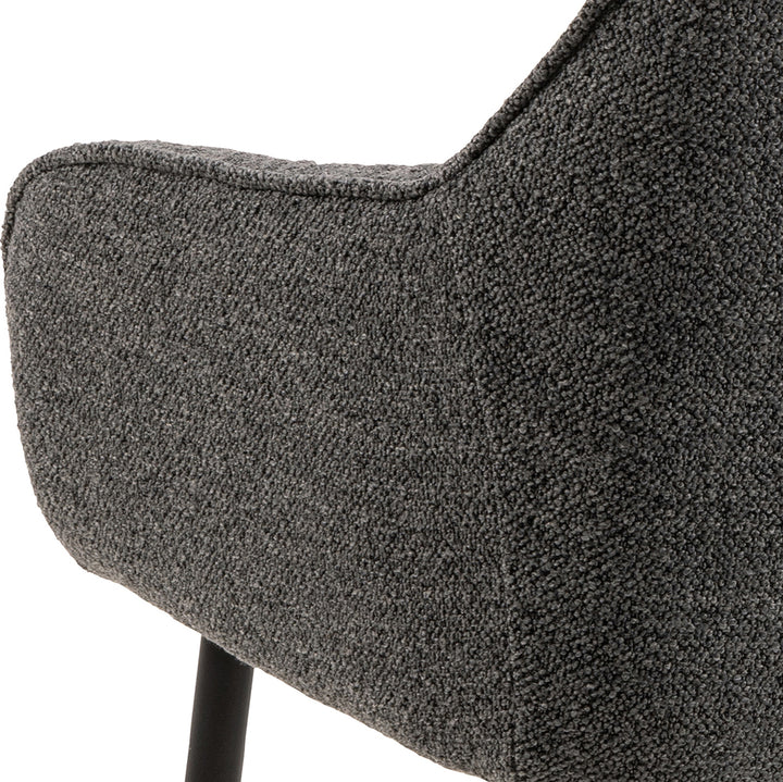 Eetkamerstoel Estee - Monza Dark Grey - Vast onderstel - {{ product.type }} - Kas20
