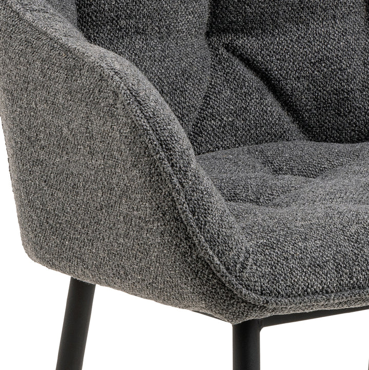 Eetkamerstoel Estee - Monza Dark Grey - Vast onderstel - {{ product.type }} - Kas20