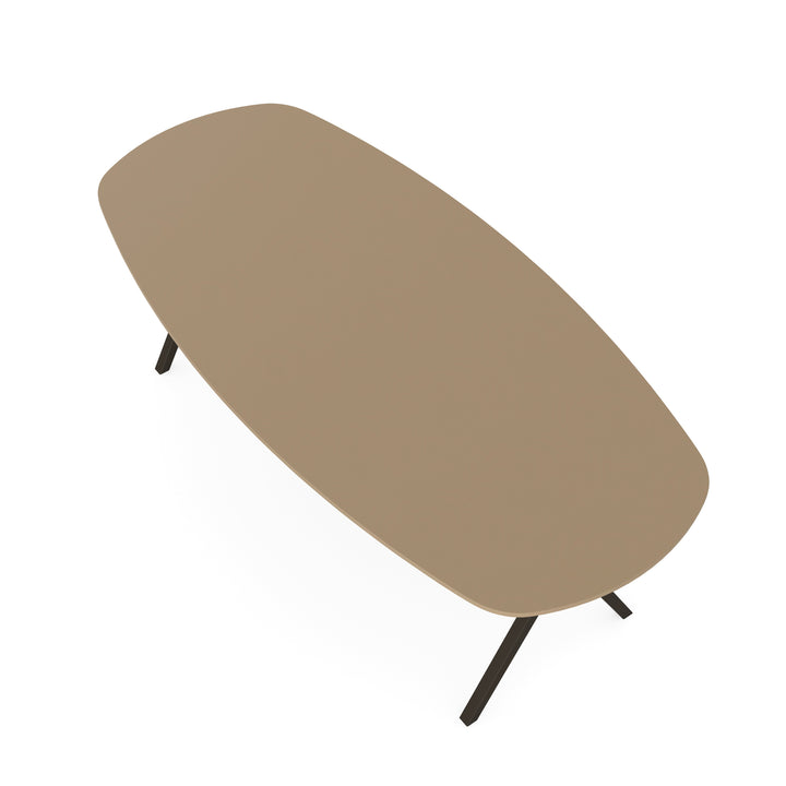 Fenix Eettafel Beige Luxor - Deens Ovaal - Scissor donker bruin - {{ product.type }} - Kas20