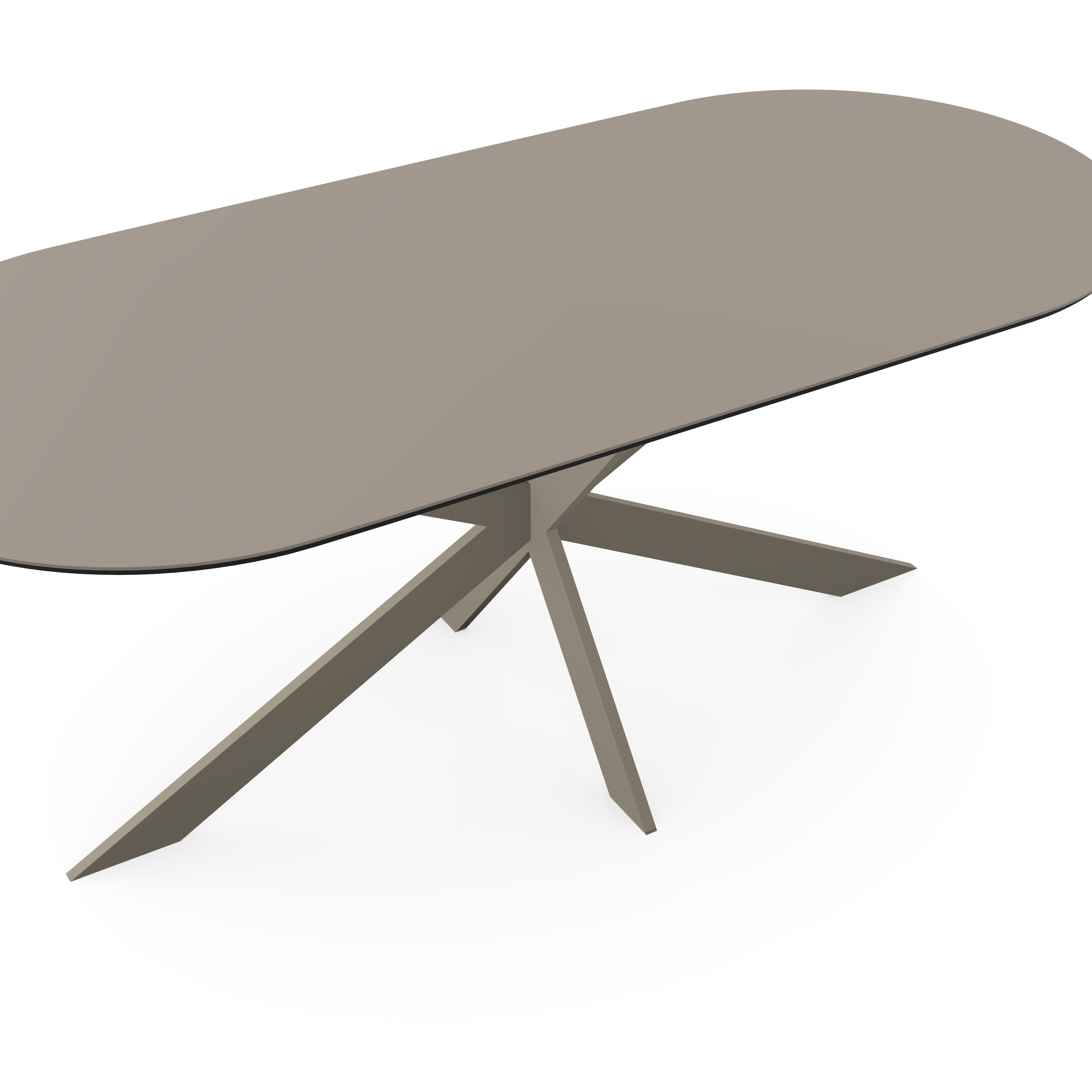 Fenix Eettafel Beige Arizona - Plat Ovaal - Matrix ultra dun Onderstel