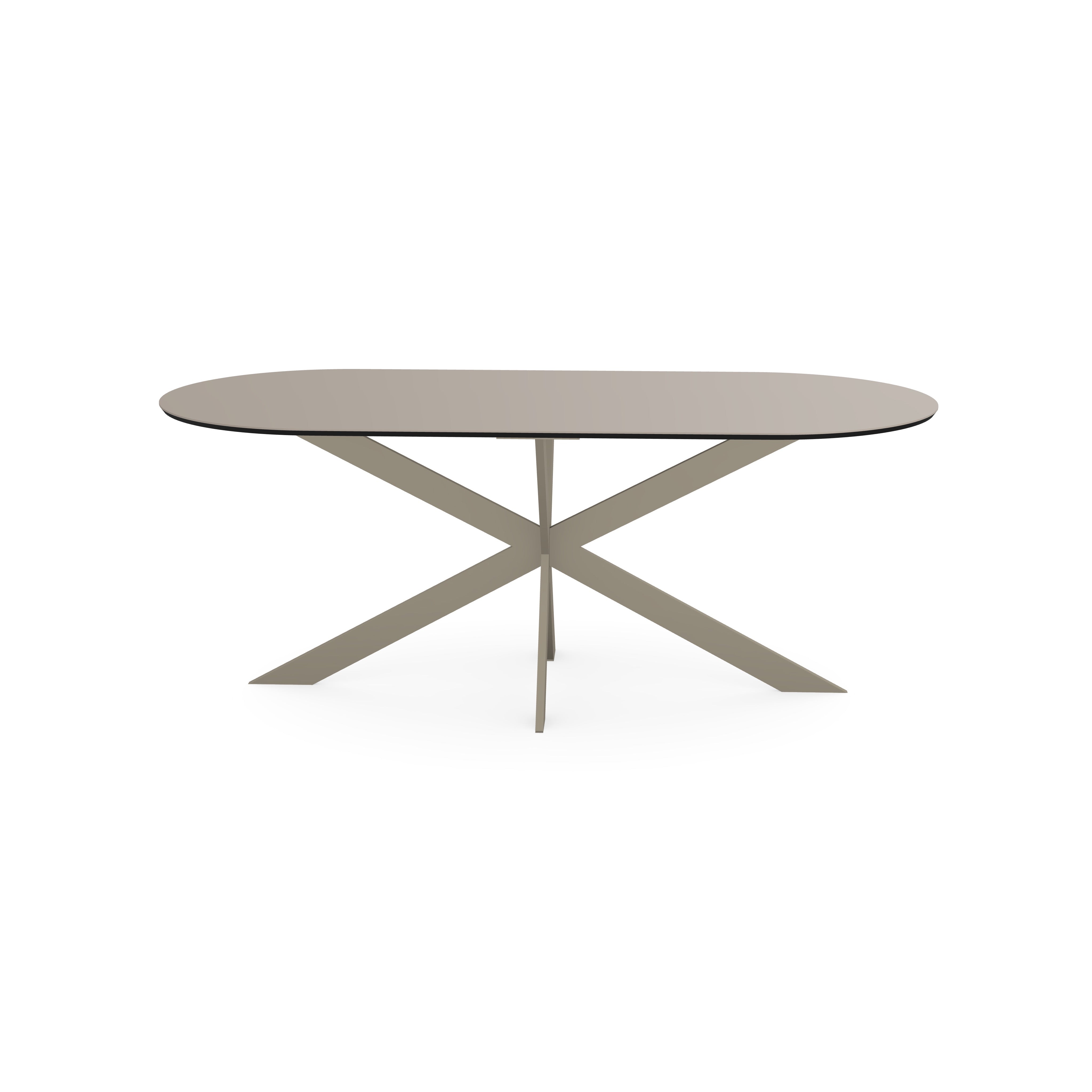 Fenix Eettafel Beige Arizona - Plat Ovaal - Matrix ultra dun Onderstel