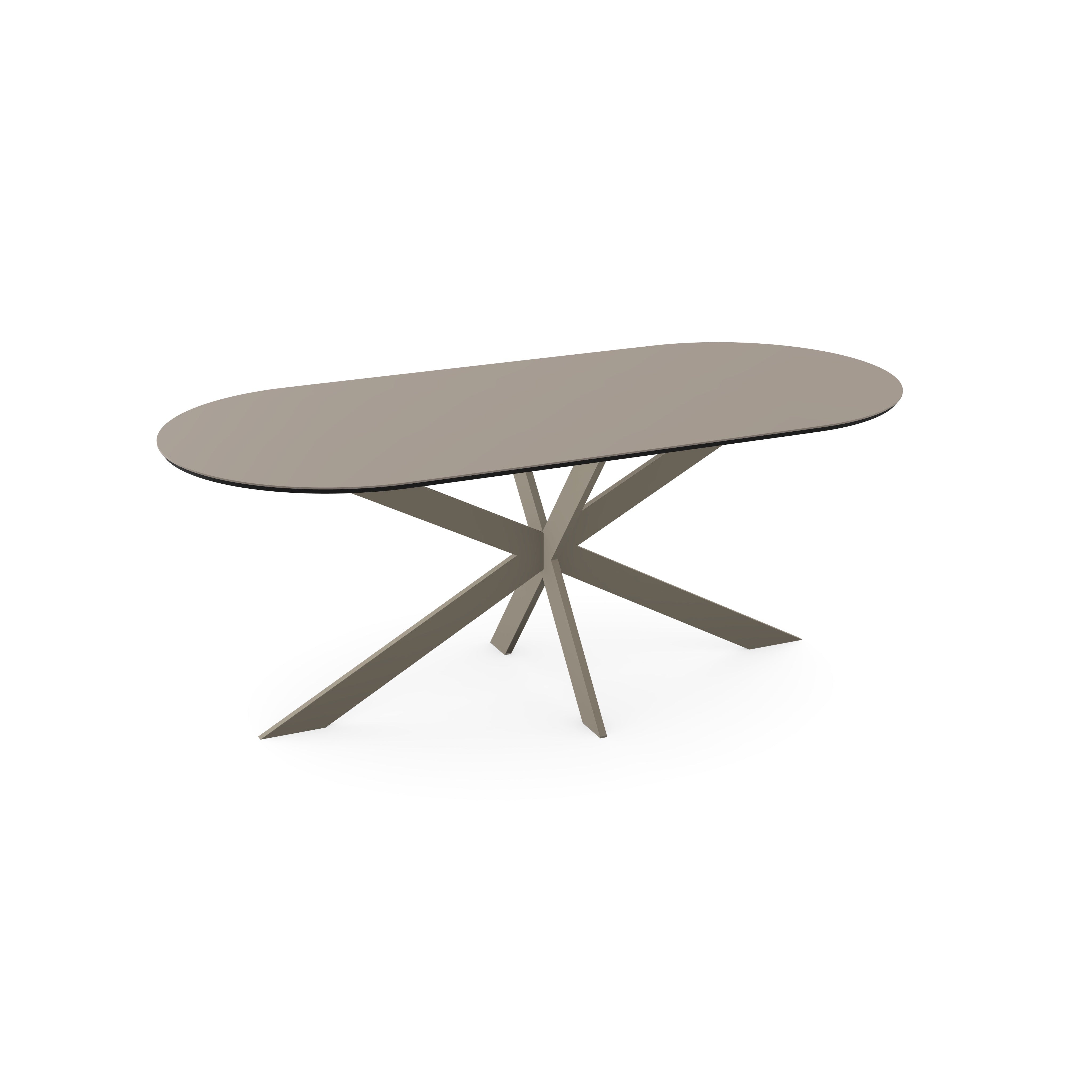 Fenix Eettafel Beige Arizona - Plat Ovaal - Matrix ultra dun Onderstel