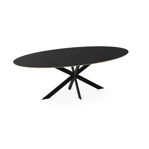 Fenix eettafel nero ingo - Ovaal - Matrix ultra dun zwart