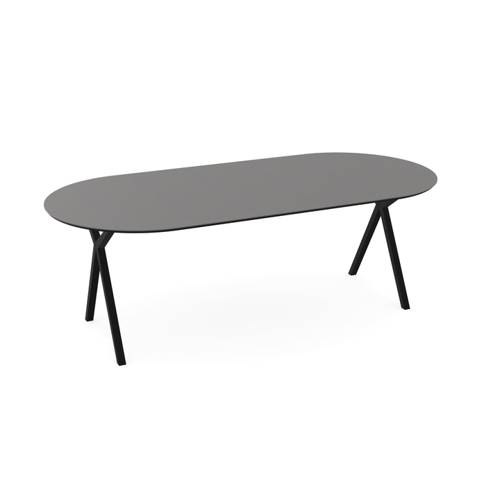 Fenix Eettafel grigio efeso - Plat Ovaal - scissor zwart - {{ product.type }} - Kas20