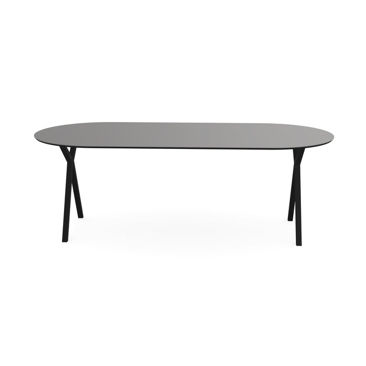 Fenix Eettafel grigio efeso - Plat Ovaal - scissor zwart - {{ product.type }} - Kas20