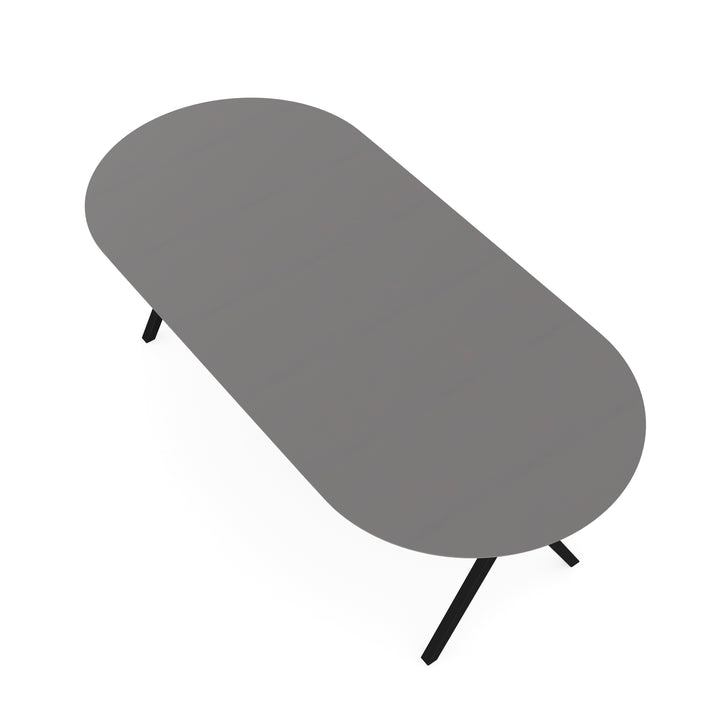 Fenix Eettafel grigio efeso - Plat Ovaal - scissor zwart - {{ product.type }} - Kas20