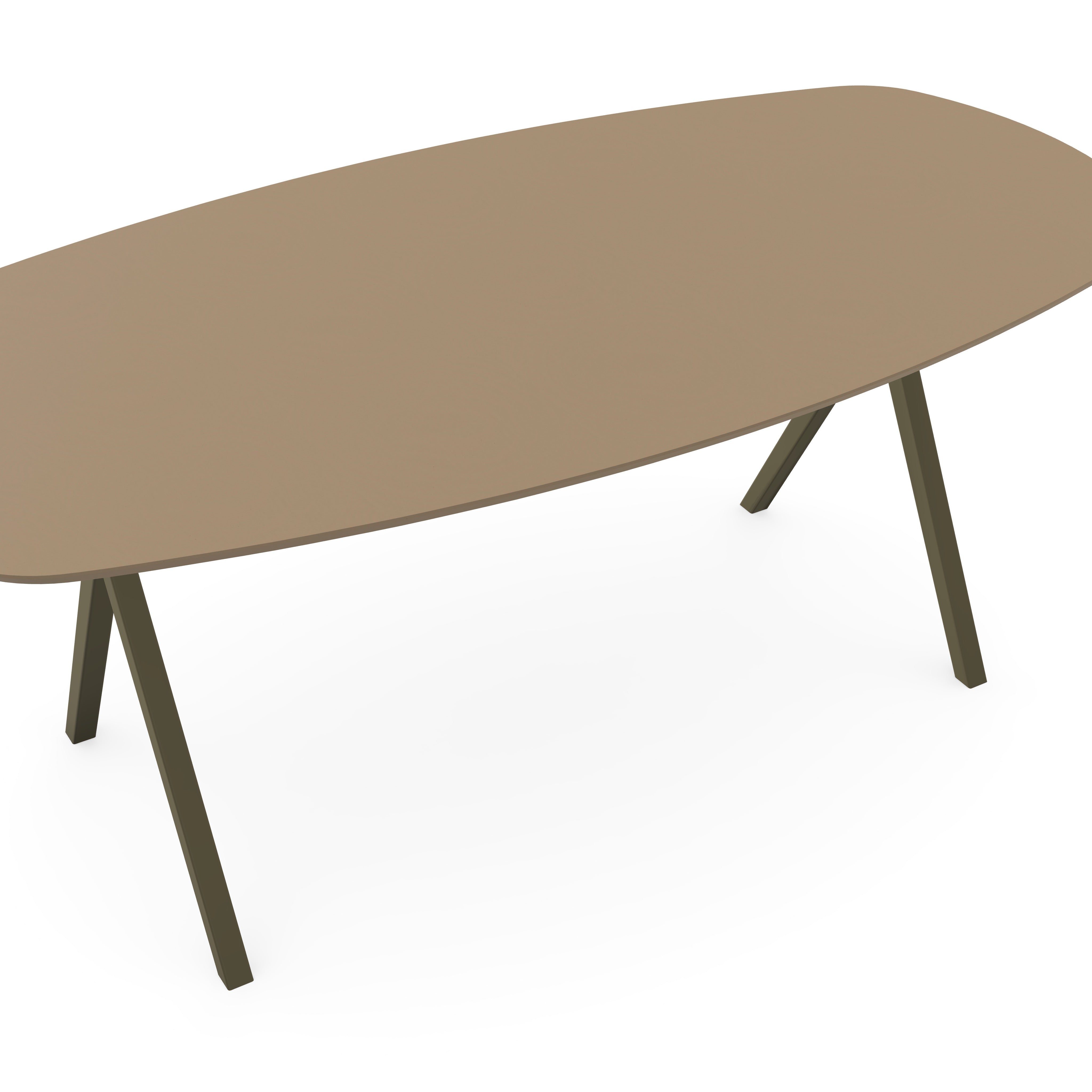 Fenix Eettafel Beige Luxor - Deens Ovaal - Scissor Onderstel