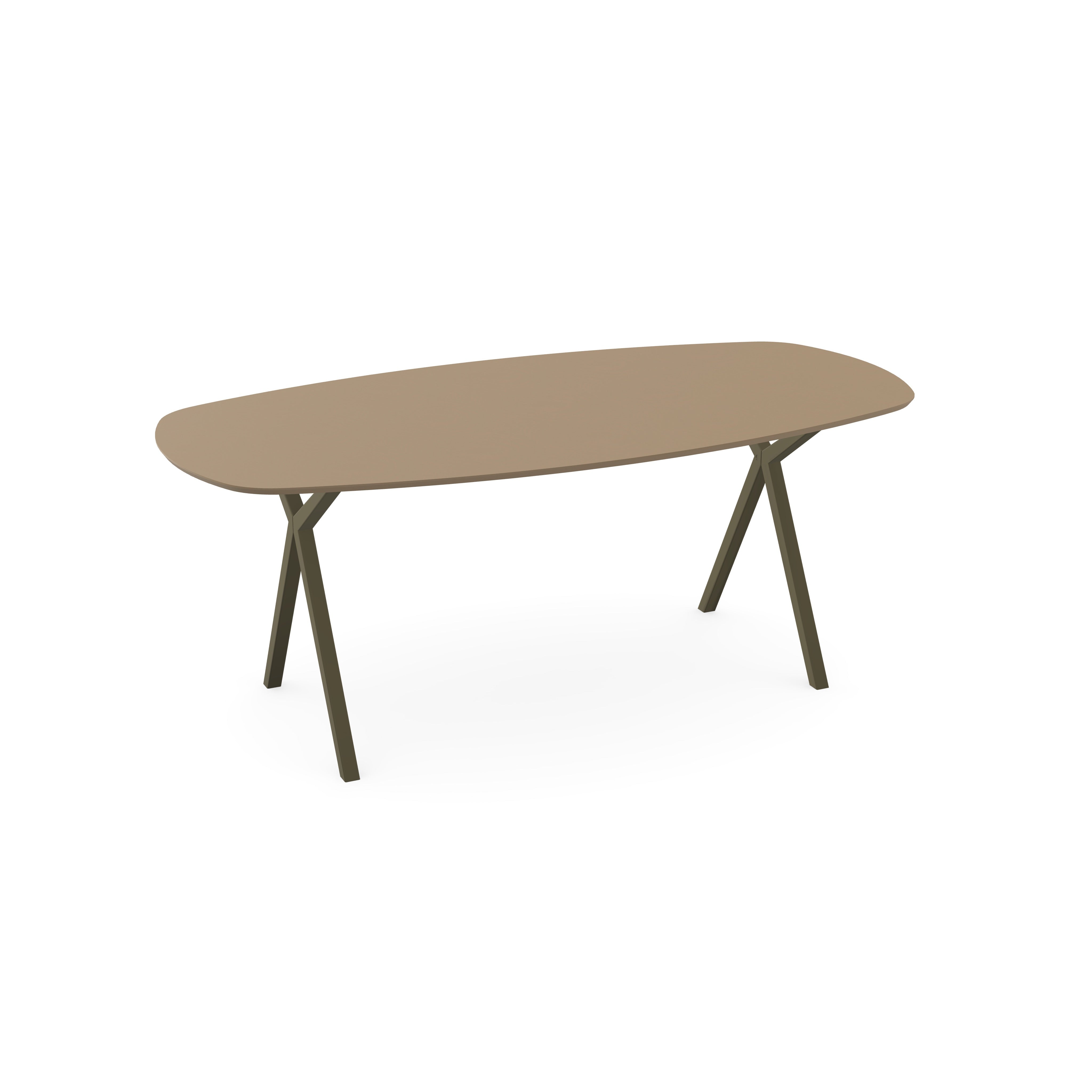 Fenix Eettafel Beige Luxor - Deens Ovaal - Scissor Onderstel