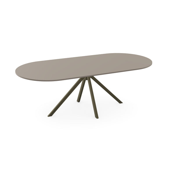 Fenix eettafel Beige Arizona - Plat ovaal - Jeroen donker bruin