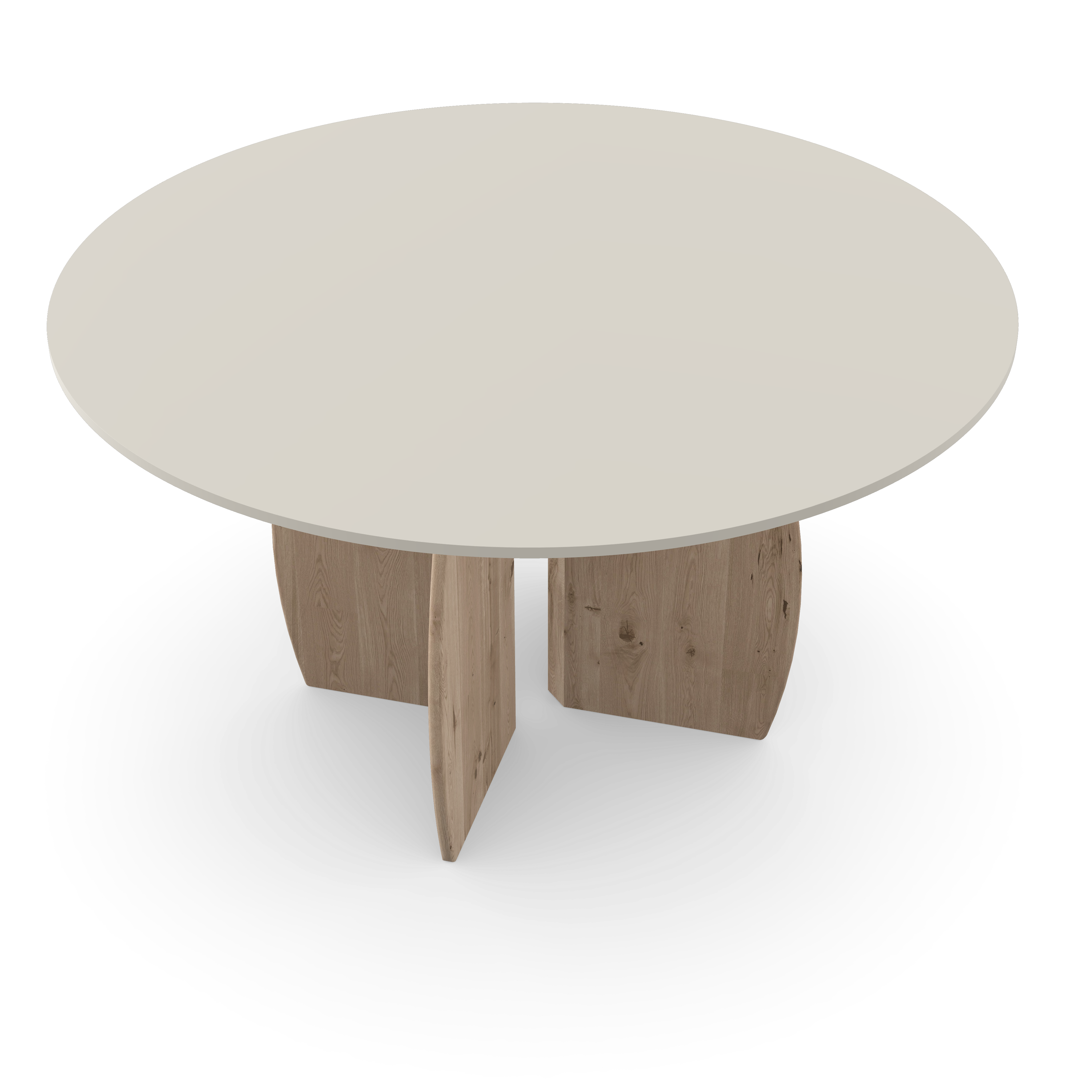 Eettafel Fenix Bianco Male - Rond - Maan Midden Naturel