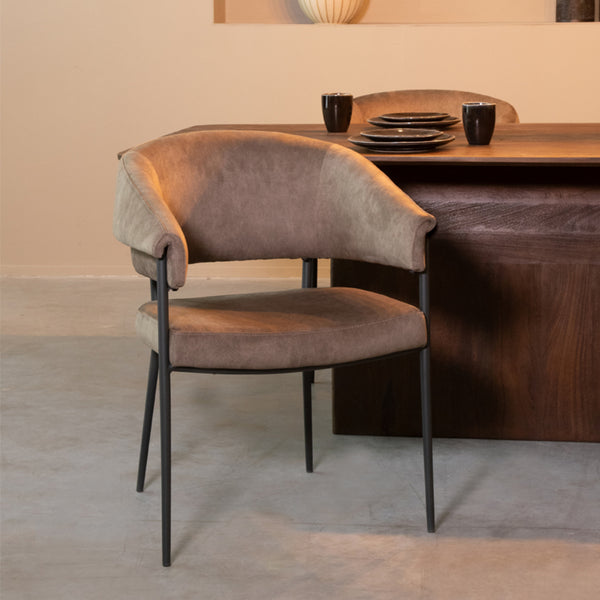 Eetkamerstoel Phineas - Taupe - Cosmo (set van 2) - {{ product.type }} - Kas20