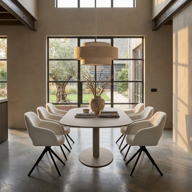 Fenix eettafel Castoro Ottawa - Plat ovaal - Giro Ovaal licht bruin