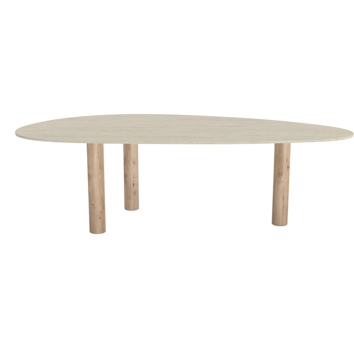 HPL Eettafel Travertino - Kiezel-B - Columbus B Poot Eiken Naturel - {{ product.type }} - Kas20