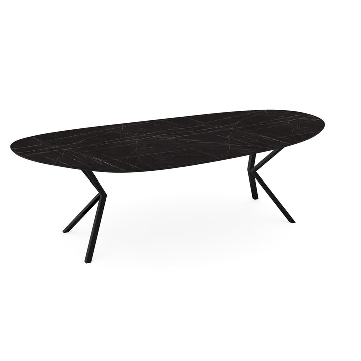 HPL Eettafel Pietra grigia zwart - Organisch B - VV poot - {{ product.type }} - Kas20