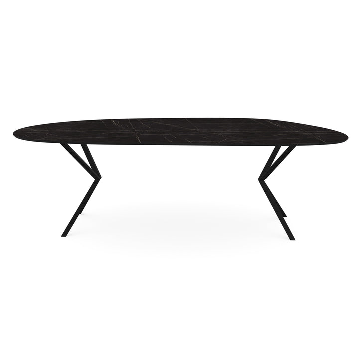 HPL Eettafel Pietra grigia zwart - Organisch B - VV poot - {{ product.type }} - Kas20