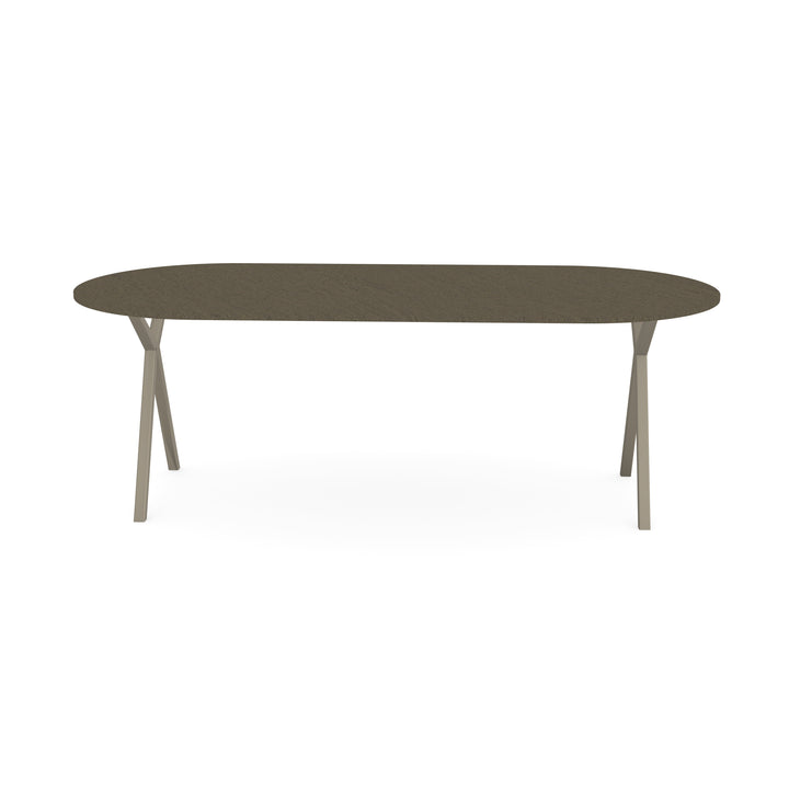 HPL Eettafel Basaltino Terra - Plat ovaal - Scissor licht bruin - {{ product.type }} - Kas20