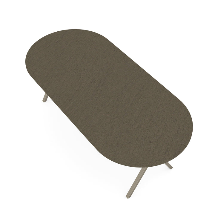 HPL Eettafel Basaltino Terra - Plat ovaal - Scissor licht bruin - {{ product.type }} - Kas20