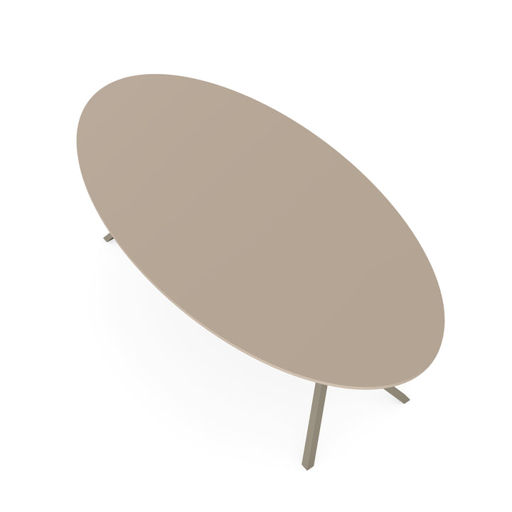 HPL Eettafel Oatmeal Beige - Ovaal - VV licht bruin - {{ product.type }} - Kas20