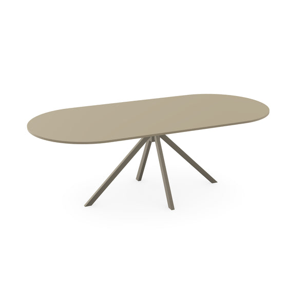 HPL Eettafel Dark Ecru - Plat Ovaal - Jeroen Licht Bruin